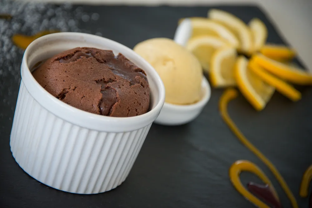 Fondant au chocolat, glace vanille