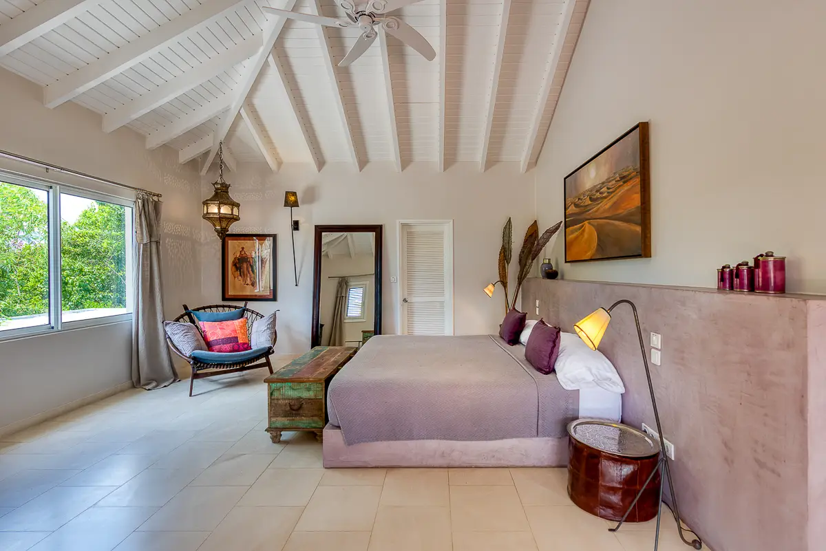 Chambre, charpente apparente